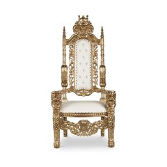King Throne Chair - White/Gold