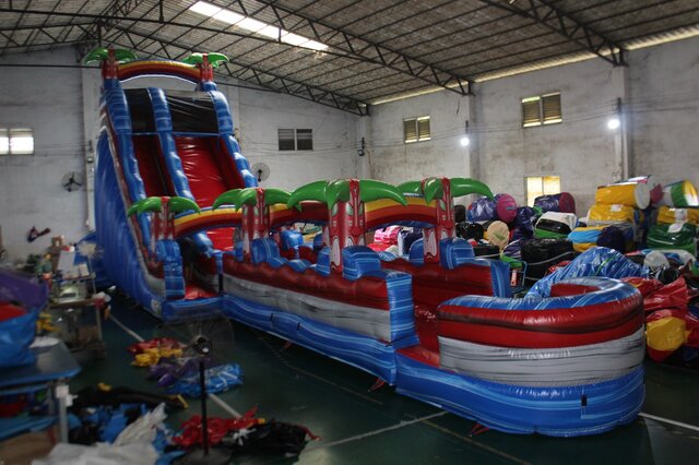 22ft Tiki Hybrid Waterslide with Slip and slide