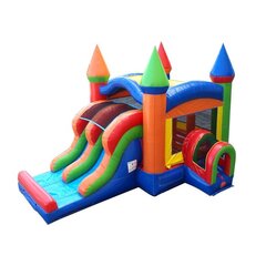 Modern Bounce House and Double Lane Slide Combo (Dry Only)
