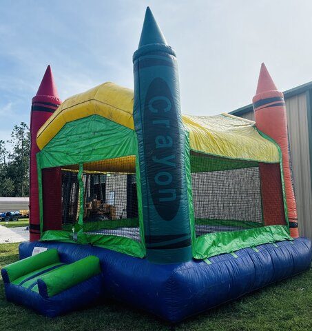 Crayon bounce house 