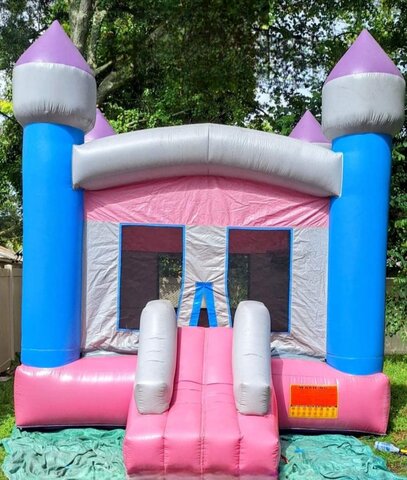 Pink and Blue Bounce House