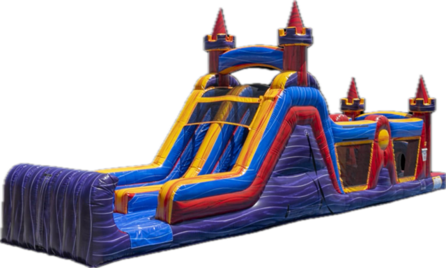 50 Ft Obstacle and Slide Combo