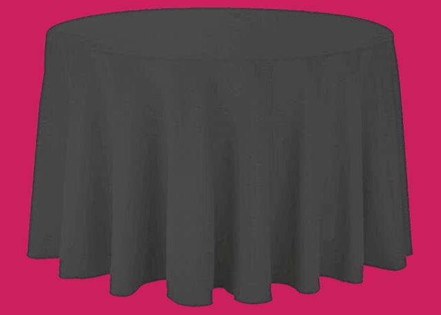 Floor length black table covers for round tables
