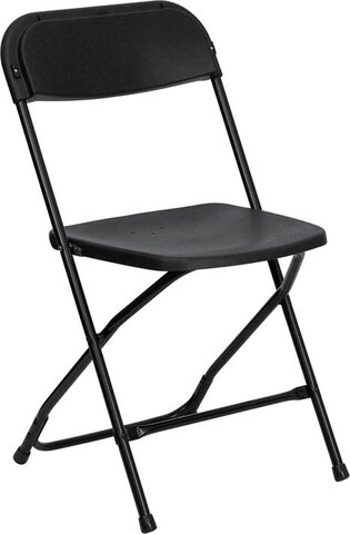Black chairs for rent from Carolina Fun Factory