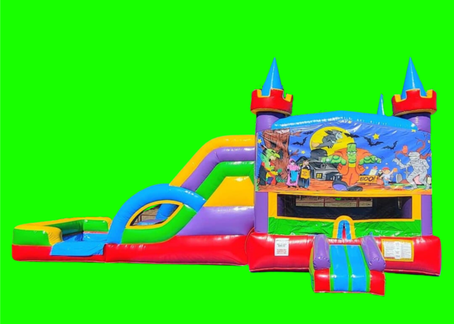 Halloween Bounce and Double Lane Water Slide DRY