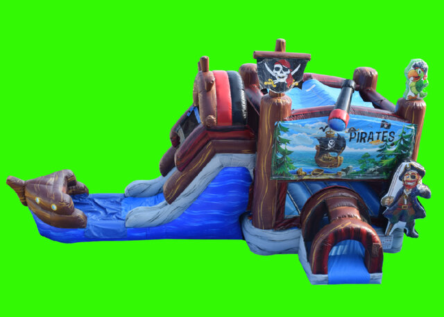 Pirate Ship Dry Combo Bounce House with Slide