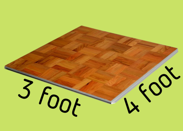 Portable Dance Floor Panel Wood Grain Vinyl | 3ft x 4 ft section