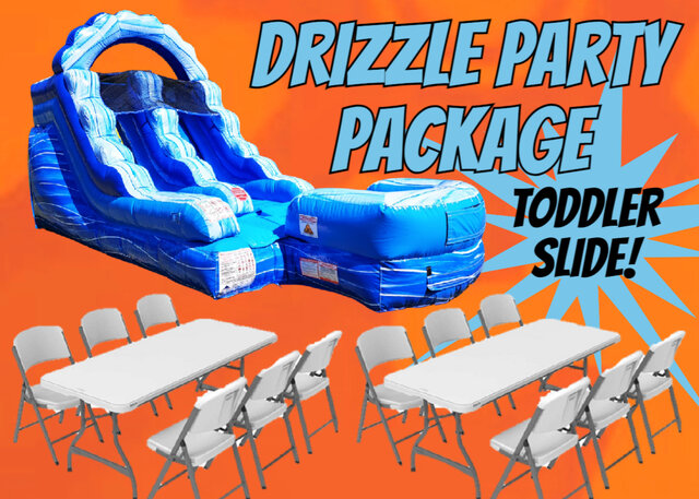 Drizzle Toddler Blue Water Slide Rental for Preschoolers