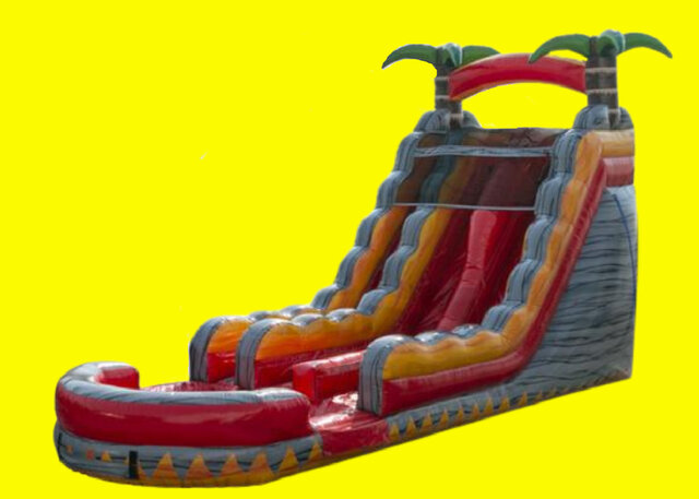 Tropical Lava Rush Double Lane Water Slide Rental for kids and adults from Carolina Fun Factory