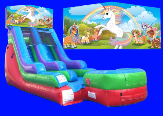 UNICORN AND FRIENDS BANNER Retro Slide Rental - DRY 15 ft