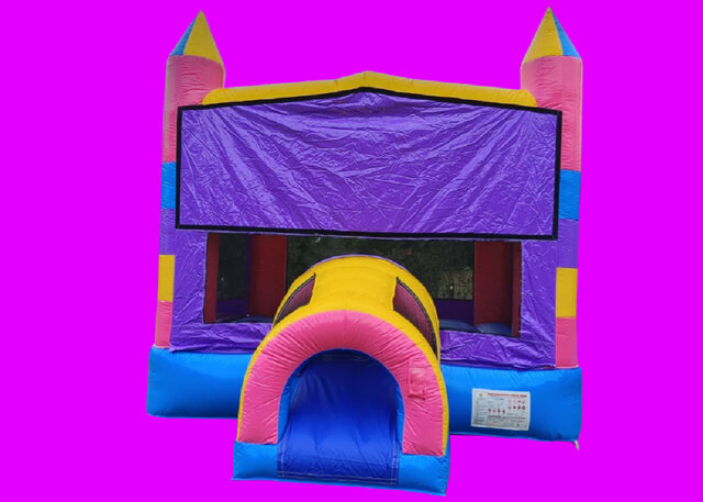 Purple Yellow Pink Bounce House DRY