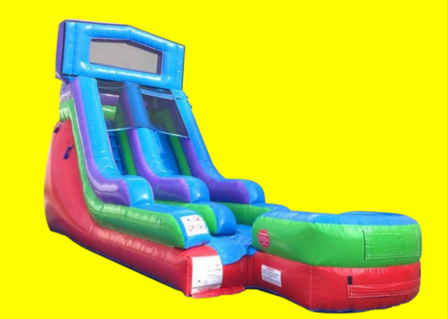 Retro Rainbow Inflatable Slide Rental WET