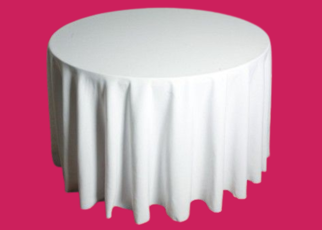 Round Table Cover 120in WHITE