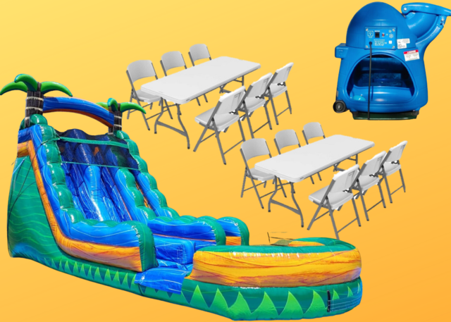 Tropical Emerald Rush Water Slide Party Package