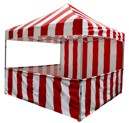 Red and White Carnival Canopy with Sidewalls
