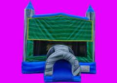 Blue Green Grey Marble Bounce House DRY