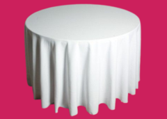 Round Table Cover 132" - WHITE