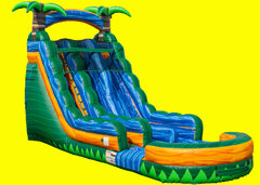 Tropical Emerald Rush Double Lane Water Slide - 18ft