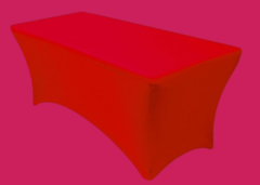 Stretch Spandex 6 ft Rectangular Table Cover Red