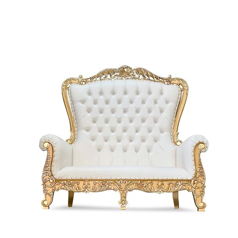 ROYAL LOVE SEAT THRONE IVORY/GOLD