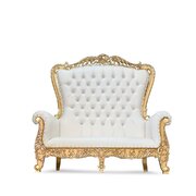 ROYAL LOVE SEAT THRONE IVORY/GOLD