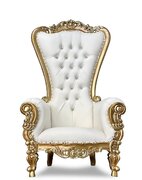 ADULT ROYAL THRONE CHAIR WHITE/GOLD