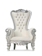 ADULT ROYAL THRONE CHAIR SILVER/WHITE