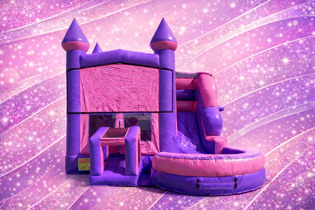 314-PINK CASTLE BOUNCE HOUSE WET/DRY