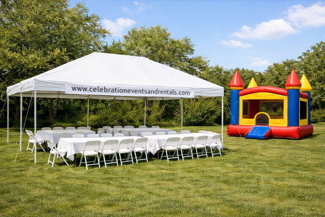 Package 4 Bounce House With 20x20 Tent Tables Chairs