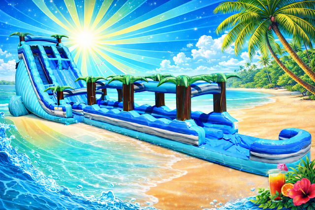 32FT BLUE RUSH WATERSLIDE 