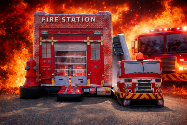 306-FIRE TRUCK BOUNCE HOUSE WET/DRY