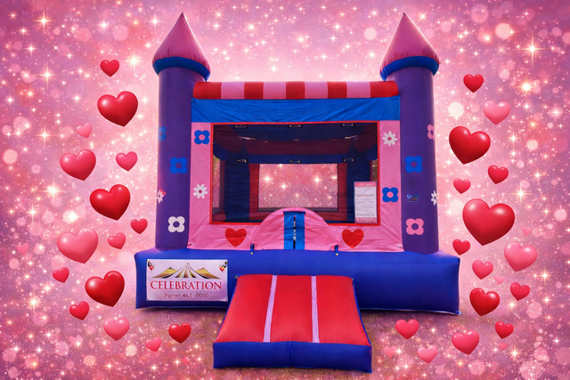 201-PINK HEART BOUNCE HOUSE