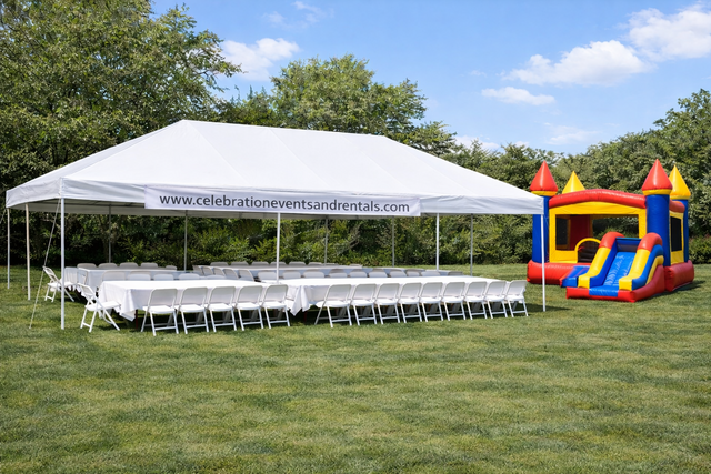 Package 11 Combo Bounce House With 20x40 Tent Tables and Chairs