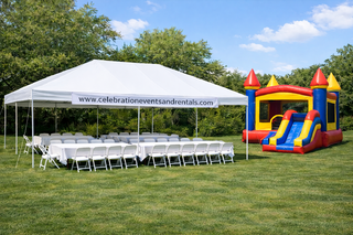 Package #8 Bounce House Combo wet/dry with 20x30 Tent, Tables, Chairs