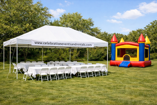 Package #4 Bounce House With 20x20 Tent, Tables, Chairs