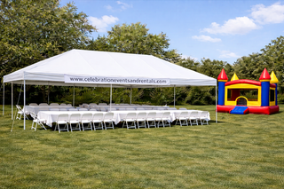 Package #10 Bounce House With 20x40 Tent, Tables & Chai