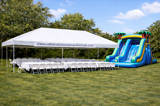 Package #12 Waterslide with 20x40 Tent, Tables & Chairs