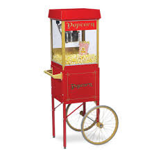 Red Popcorn Machine with Cart