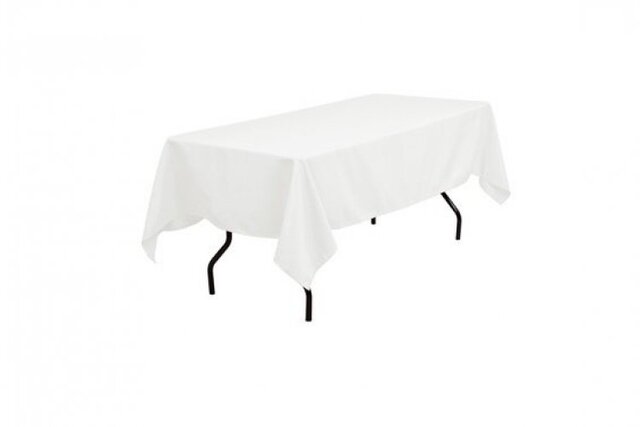 Table Linens, White Lap Length