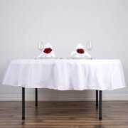 round table linens, white lap length