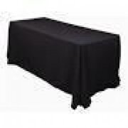 table linens, black floor length
