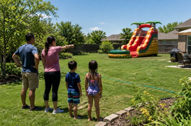 Water Slide Yard Prep