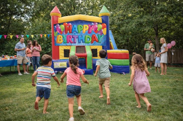 Plan Birthday Party Bounce House in Backyard