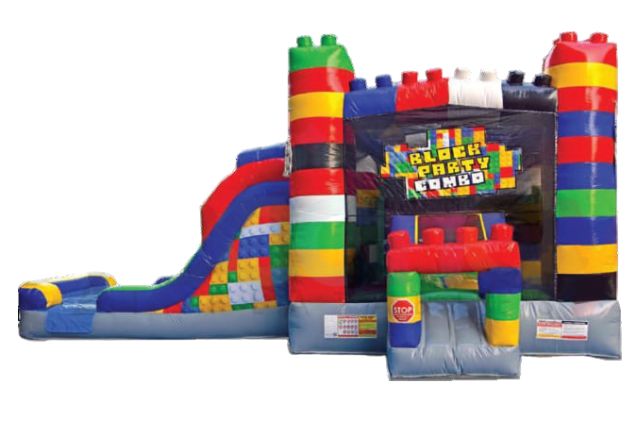 Temple Block Party Bounce House With Slide