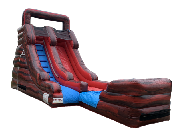 15 ft Single Lane Water Slide in Marble Red