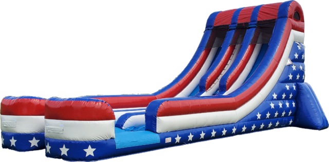 18 ft Stars and Stripes Double Lane Water Slide