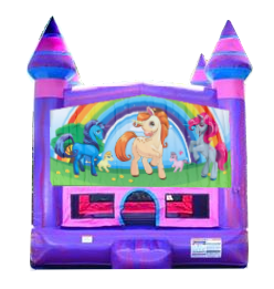 Unicorn Ponies Purple Castle Moonwalk