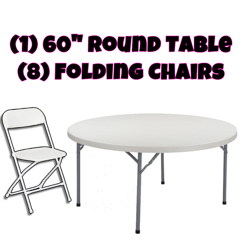 Round table and discount chair rentals near me