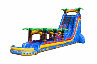 27' Double Lane Tropical Inferno Water Slide