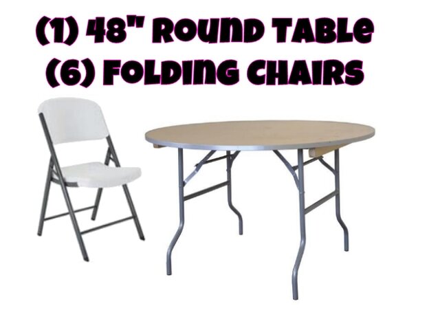 Round tables and chairs best sale for rent